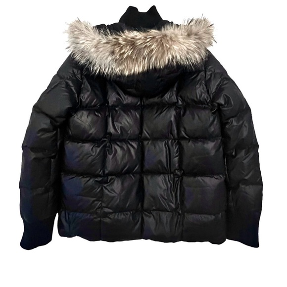 Pyrenex Down Puffer Jacket w/ Fur Trimmed Hood in Black - Size L - Picture 4 of 11